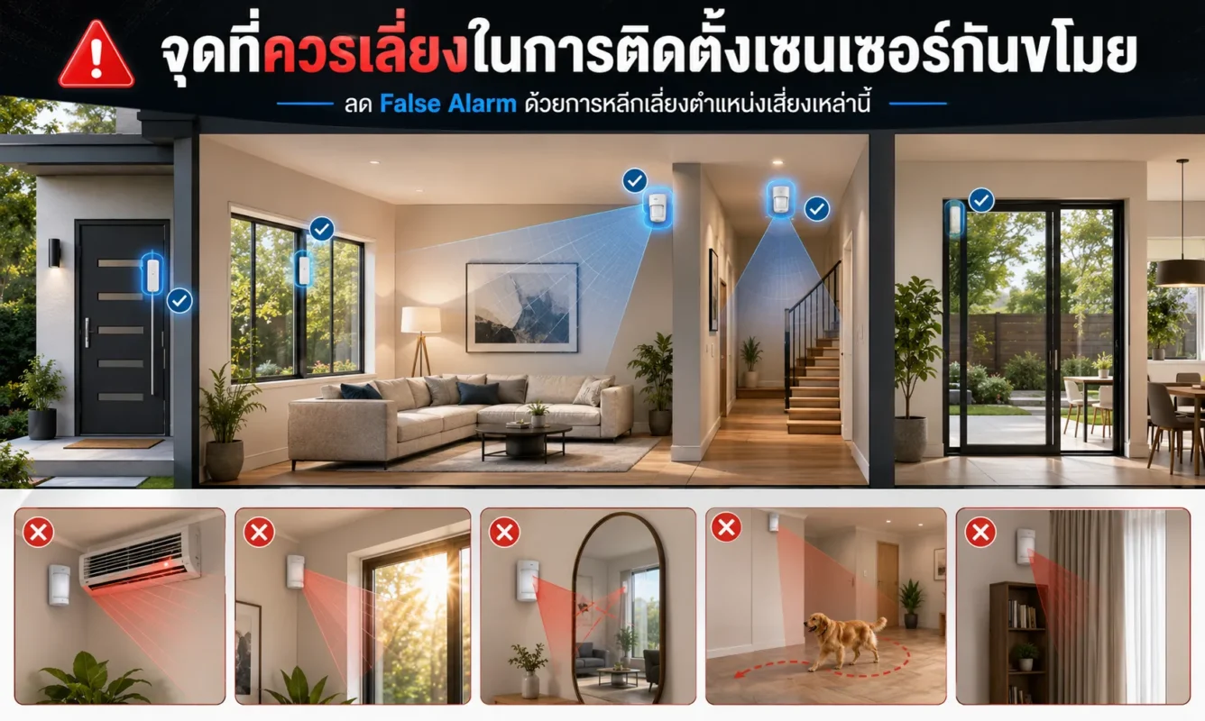 ติดตั้งเซนเซอร์กันขโมยตรงไหนดีที่สุด? จุดที่ควรติดและจุดที่ควรเลี่ยง