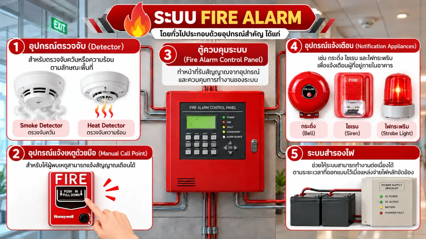 อุปกรณ์สำคัญของระบบ Fire Alarm